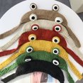 thumbnail image 1 of Winter Fashion Cute Girl Frog Eyes Solid Color Knitted Ear Cover Earmuff Hat, 1 of 8