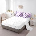 thumbnail image 3 of YST,Butterfly Collection, Ensemble de Douillette 7 Pcs avec Draps, Thème Butterfly Violet Pourpre, 7 Pcs, Double, 3 of 5