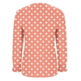 thumbnail image 4 of HAiming Chemises à Pois pour Femmes Décontractées à Col Rond Hauts à Volants Plissés Blouse Basique Chic T-Shirts de Travail, 4 of 5