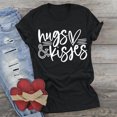 thumbnail image 2 of RKSTN Hauts pour Femmes Saint-Valentin Cœur d'Amour Lettres Imprimées Mode Blouse Confortable Hauts Tempérament Couleur Unie Col Rond Manches Courtes Hauts, 2 of 5