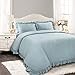 thumbnail image 3 of Lush Decor Lake Blue Reyna Comforter Ruffled 3 Piece Set with Pillow Sham Full Queen Size Bedding, 3 of 4