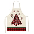 thumbnail image 1 of Oleegame 1PC Pretty Apron Christmas Kitchen Cooking Aprons Plaid Aprons Adjustable Buffalo Plaid Baking Apron, 1 of 7