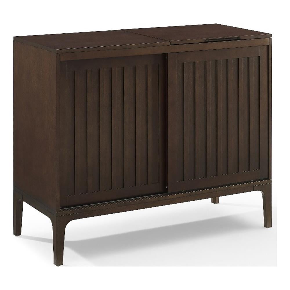 Crosley Furniture Asher Wood Record Storage Media Console - Dark Brown