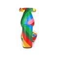 thumbnail image 2 of BLISSFUL STEP Women's Printed Clear Platform Block Heels Sandals Rainbow 9, 2 of 8