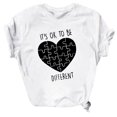 thumbnail image 4 of EQWLJWE Hauts d'Été pour Femmes Hauts pour Femmes Liquidation Mode Femme Imprimé Col Rond Manches Courtes T-Shirt Impression Blouse Ample Hauts, 4 of 5