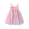 thumbnail image 2 of Faithtur Little Girls Suspender Dress, Rainbow Color Mesh Slip Princess Skirt, 2 of 8