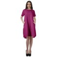 thumbnail image 1 of Moomaya Robes Tuniques Unies Femmes Ligne A Manches Courtes Robe Droite Décontractée, 1 of 6