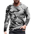 thumbnail image 2 of Mikilon Chemise à Manches Longues pour Homme de Printemps Impression 3D Affaires Loisirs Impression Haut Blouse, 2 of 5