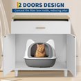 thumbnail image 3 of Hidden Cat Litter Box Furniture with Storage Drawer - Wood Enclosure with Sisal Doors, Dog-Proof Design, 3 of 6