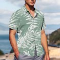 thumbnail image 4 of Pisexur Shirts for Man T Hommes Mode Décontractée Col Rabattu Imprimé Manches Courtes Chemise Boutonnée Vert Menthe, Chemises de Golf Hommes & Chemises Hommes, 4 of 7