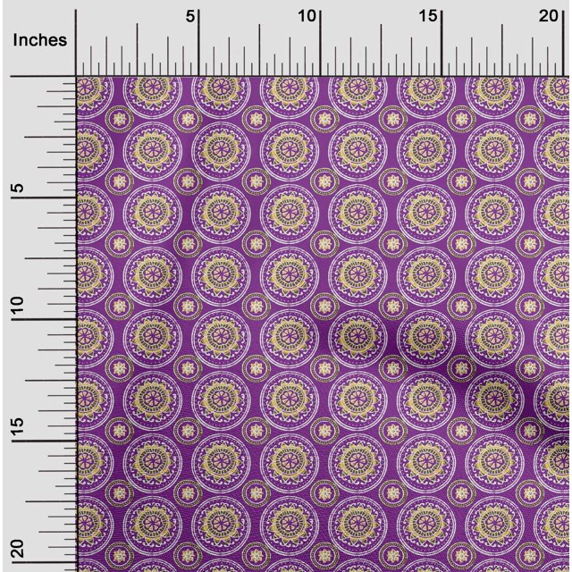 oneOone Organic Cotton Poplin Twill Fabric Floral Block Print Fabric BTY 42 Inch Wide