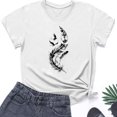 thumbnail image 4 of Plebaso T-Shirt Imprimé pour Femme Décontracté à Manches Courtes, T-Shirt Graphique à Col Rond, T-Shirts Amples d'Été 2025, 4 of 4