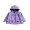 thumbnail image 1 of Kids Toddler Girls Floral Hoodie Waterproof Windproof Raincoat Hooded Jacket, 1 of 8