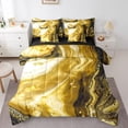 thumbnail image 1 of YST Yellow Marble Bed in a Bag 7-Piece Abstract Aesthetic Bedding Set, Stone Pattern Marbling Twin Size Comforter Set, 1 of 4