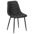 thumbnail image 1 of Bouclair Black Faux Leather Dining Chair Kitchen Side Chair with Tapered Metal Legs Set Component, 1 of 6