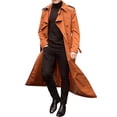 thumbnail image 2 of TIMIFIS Men's Full Length Trench Coat Long Wool Overcoat Winter Windbreaker-Orange - Fall, 2 of 5