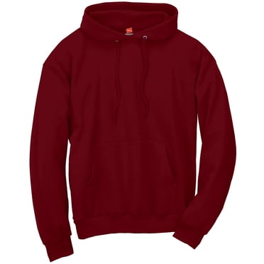 Hanes Men's Pullover EcoSmart Fleece Hooded Sweatshirt, Maroon, Large