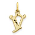 thumbnail image 1 of Diamond2Deal 10K Yellow Gold Solid Small Letter V Initial Charm Pendant for Women, 1 of 5