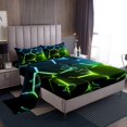 thumbnail image 1 of Erosebridal Neon Honeycomb Sheet Set Queen, Gradient Geometric Bedding Sets Queen Size, Modern Theme Decor, 4pcs, 1 of 7