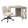 thumbnail image 1 of Key West 34W Small Corner Desk and Chair Set in Washed Gray - Engineered Wood, 1 of 9