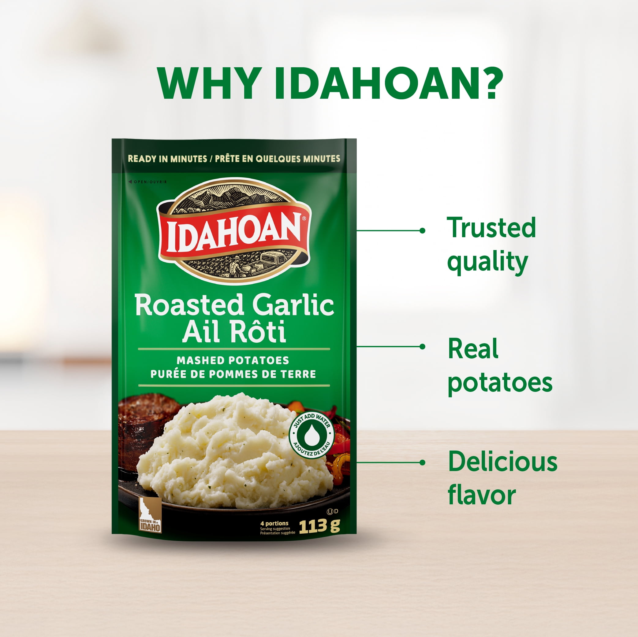 Idahoan - Purée de pommes de terre à l'ail roti d'Idahoan