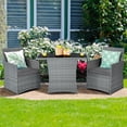 thumbnail image 1 of Costway 3PCS Patio Rattan Furniture Set Cushioned Sofa Armrest  Garden Gray, 1 of 10