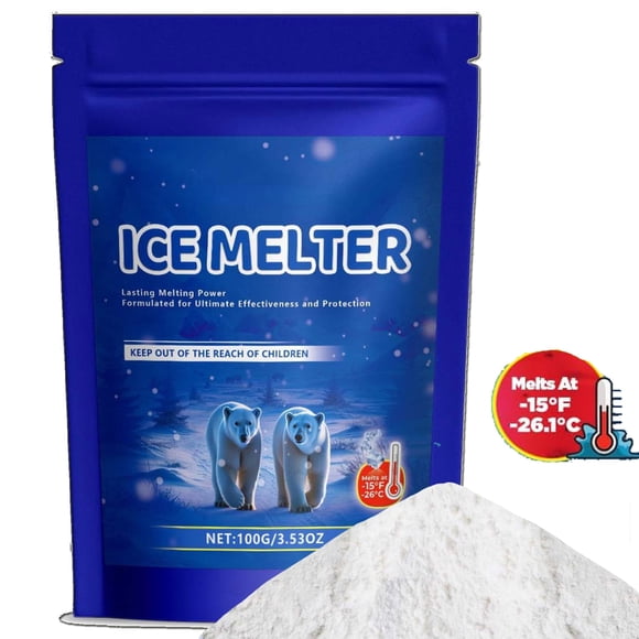Snow Salt Ice Melt for Concrete, Safe for Driveways, Sidewalks & Patios, Melts Ice to -15°F