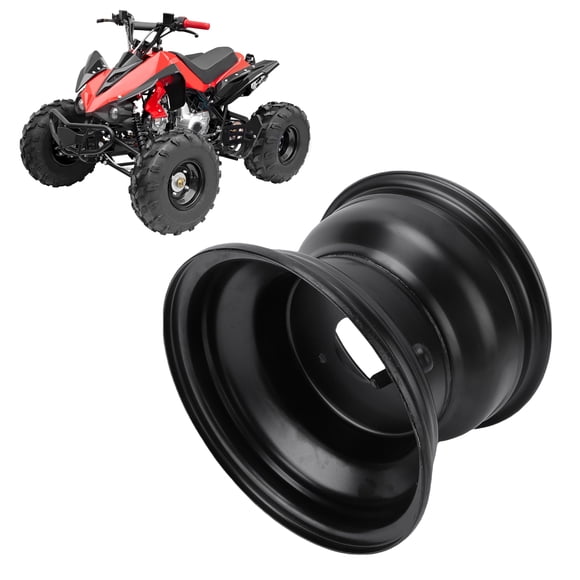 Moyeu de Jante de Roue de VTT, Jante de Roue de VTT 8 Pouces 3 Trous 4 Trous, Moyeu de Roue en Alliage d'Aluminium pour Karts de Golf, Jante de Roue Noire Remplacement Direct de Pneu