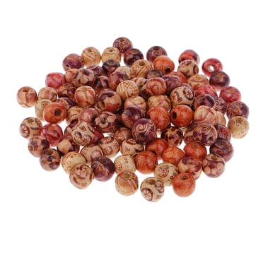 100 Perles Rondes en Bois pour Enfilage Perles en Bois Perle Perles Bijoux Artisanat