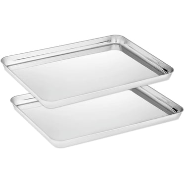 Rongmo Baking Tray Set of 2, 22.7” x 14.7” & 26.5” x 15.5” Stainless Steel Non-stick Baking Tray, Easy to Clean, Dishwasher Safe
