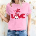 thumbnail image 1 of Pisexur T-shirt de la Saint-Valentin Haut T-shirt de la Saint-Valentin pour Femme Amour Imprimé T-shirt à Manches Courtes Haut à Manches Courtes Col Rond Haut/chemise, 1 of 5