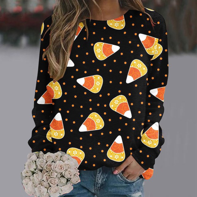 Mode Hoodies for Women 2023 Col Rond Halloween Imprimé Long Pull à Manches 50% de Réduction Halloween / Costumes de Noël