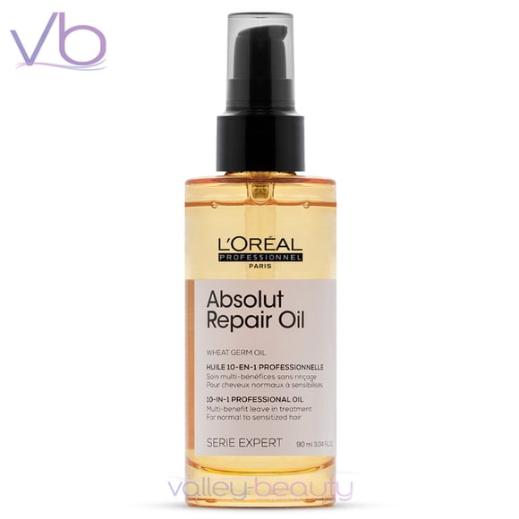 L’Oreal Professionnel Serie Expert Absolut Repair Wheat Germ Oil | Multi-Benefit Leave-in Treatment for Dry and Damaged Hair, 90ml