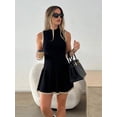 thumbnail image 1 of JUNWELL Été Femmes Plissée Patchwork Golf Robe Tricotée Mini 2024 Femme Contraste Col Rond Sans Manches Sport Vestidos Femme Robes Ajustées, 1 of 7