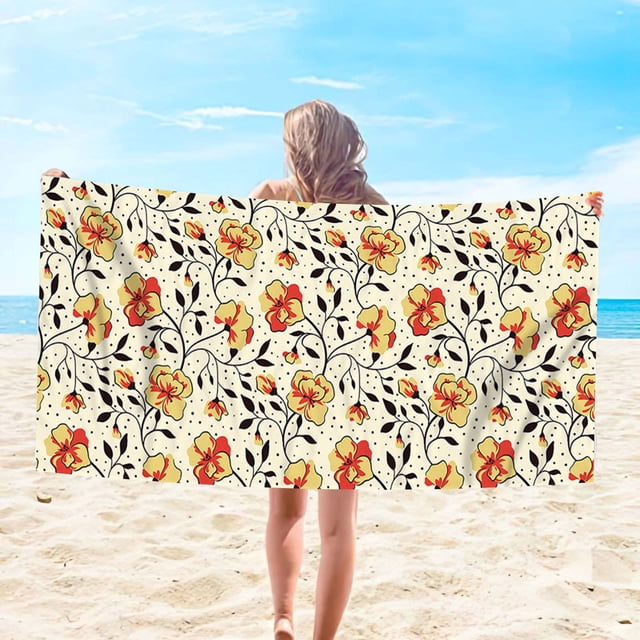 LSLJS Beach Towel Summer Beach Essentials Microfiber Beach Towels Super Lightweight Colorful Bath Towel Sandproof Beach Blanket Multi-Purpose Towel for Travel Swimming Pool 30x60 Inch