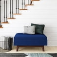 thumbnail image 2 of Simpli Home Owen 36" Mid Century Velvet Upholstered Storage Ottoman in Blue, 2 of 8