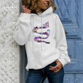 thumbnail image 2 of Penkiiy Sweat à Capuche pour Femmes Mode Manches Longues Imprimé avec Poche Décontracté Blanc Y2K, 2 of 9