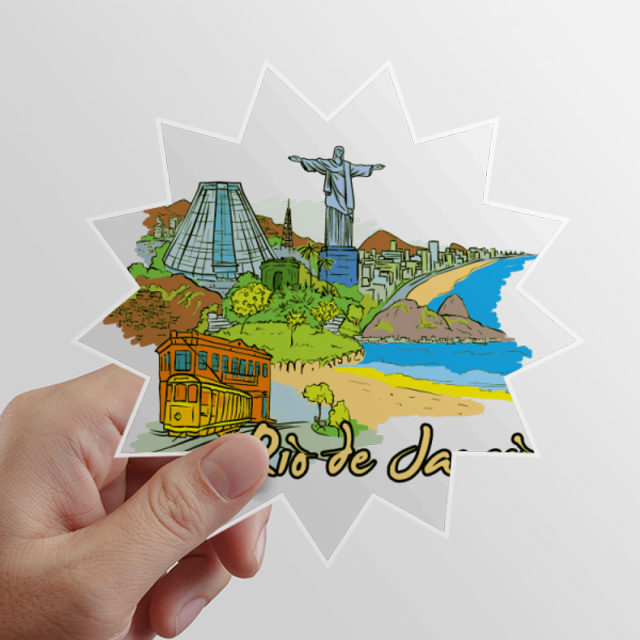 Hand-painted Brazil Rio De Janeiro Sun Vinyl Sticker Luggage Graffiti Flower Decal