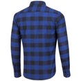 thumbnail image 3 of Pompotops Homme Automne Décontracté Coupe Ajustée Manches Longues Col Rabattu à Carreaux Poche Haut Blouse Chemise en Solde, 3 of 3