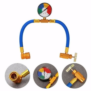 Meitianfacai Car R134A A/C Conditioning Refrigerant Recharge Hoses Tool With Gauge Tube