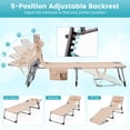 thumbnail image 3 of Topbuy Beach Lounge Chair with 5 Adjustable Positions, Kids, Detachable Pillow and Hand Ropes - Set of 1, Beige, 3 of 9