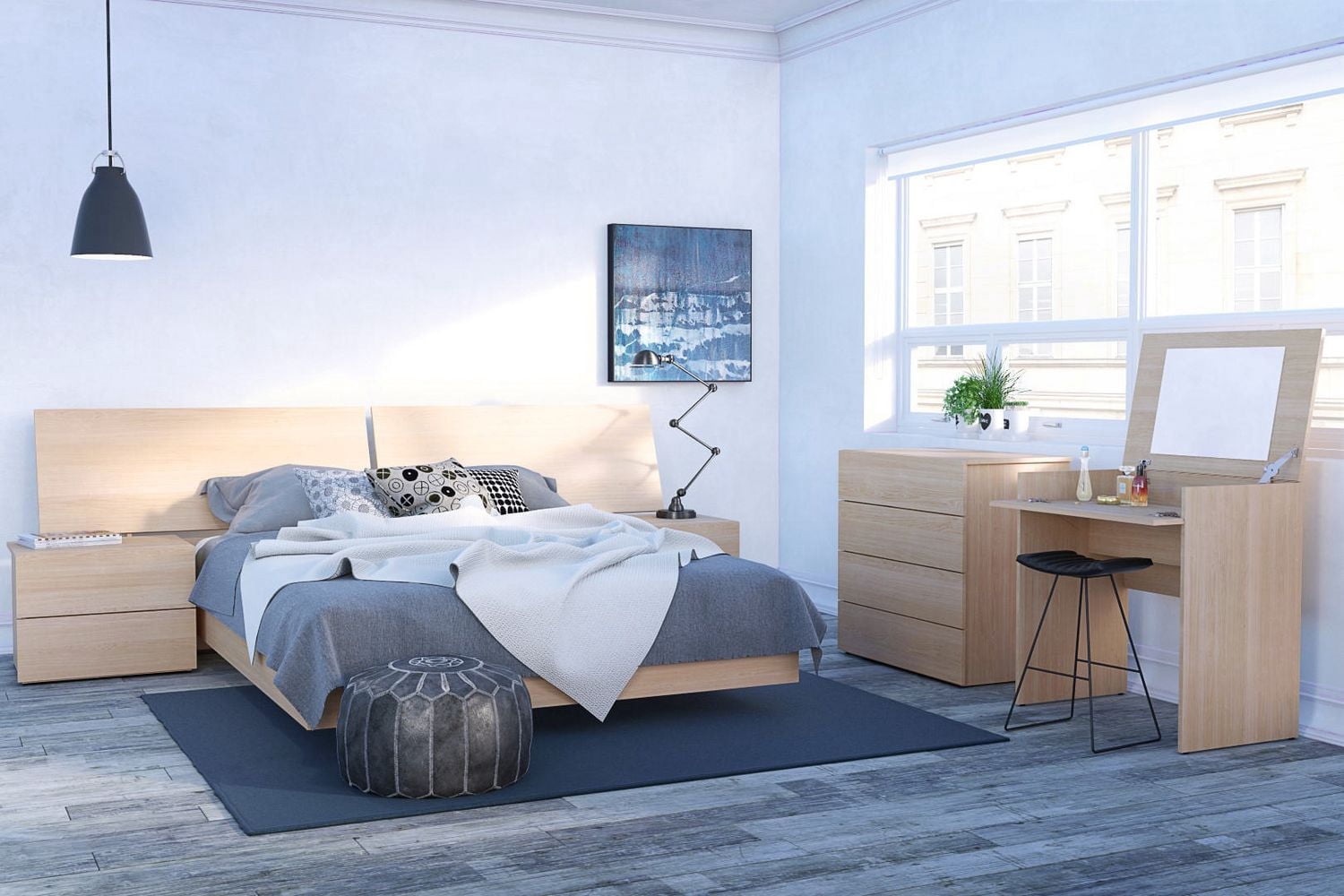 Commode 4 tiroirs Nordik de Nexera, érable naturel