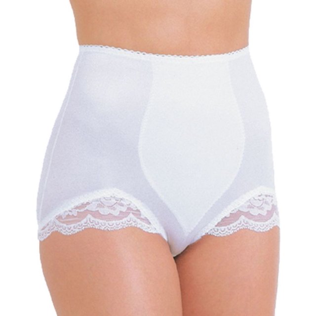 Women's Rago 919 Light Shaping V Leg Brief Panty with Lace (White 3X)