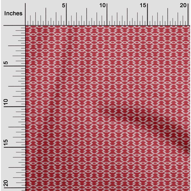 oneOone Polyester Lycra Fabric Geometric Kasuri Decor Fabric Printed BTY 56 Inch Wide