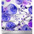 thumbnail image 1 of Soimoi Blue Moss Georgette Fabric Watercolor Floral Decor Fabric Printed BTY 42 Inch Wide, 1 of 3