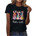 thumbnail image 5 of Pisexur Hauts pour Femmes, Hauts d'Été pour Femmes, Hauts pour Dames, Nouveau Pull à Manches Courtes Col Rond Décontracté Imprimé Khaki,S, 5 of 5