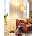 thumbnail image 1 of EDISHINE Arc Floor Lamps for Living Room, 78 inch Mid-Century Modern Floor Lamp with Adjustable Shade for Bedroom, Gold & Black, 1 of 6