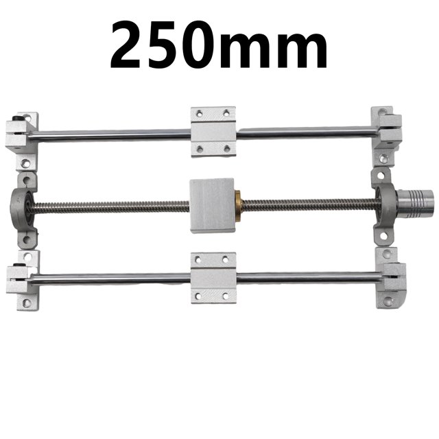Horizontal 150/250/350mm T8 Dual Lead Screw Rod Linear Rail Support Guide Set