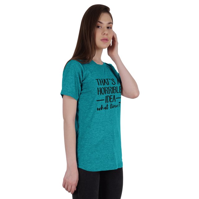 Inkmeso Women Quote Top That's A Horrible Idea What Time? Graphic Print Tee T-Shirt
