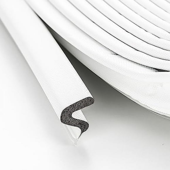 Weather Stripping Door Seal Strip Soundproof "Q" Foam Weather Stripping for Door Frame, Exterior Door Weather Stripping for Large Gap, Easy to Install(White, 19.8FT) White 19.8FT White 19.8FT